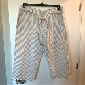Womens Liz Claiborne White & Beige Capris Pants Size 0X